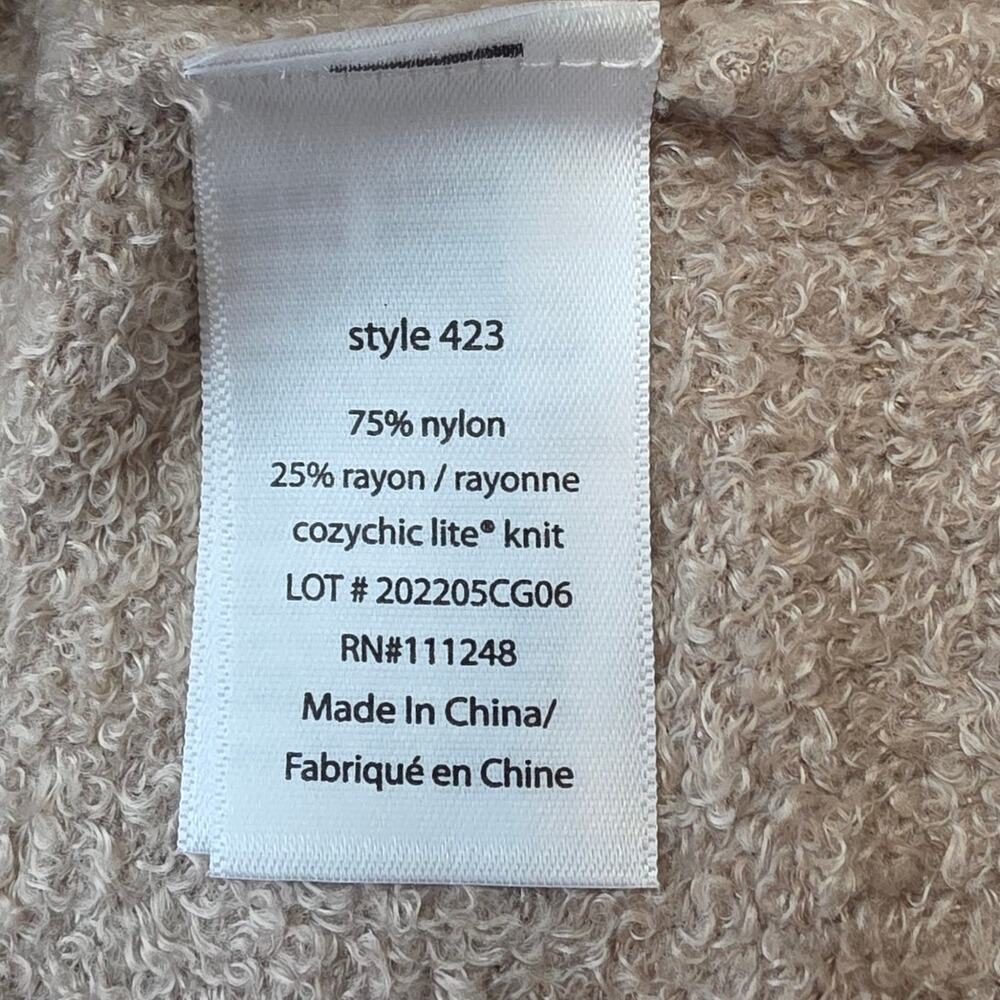 NWT Barefoot Dreams CozyChic Lite Circle Cardigan Taupe Tan Knit Sweater Small S - Picture 8 of 9